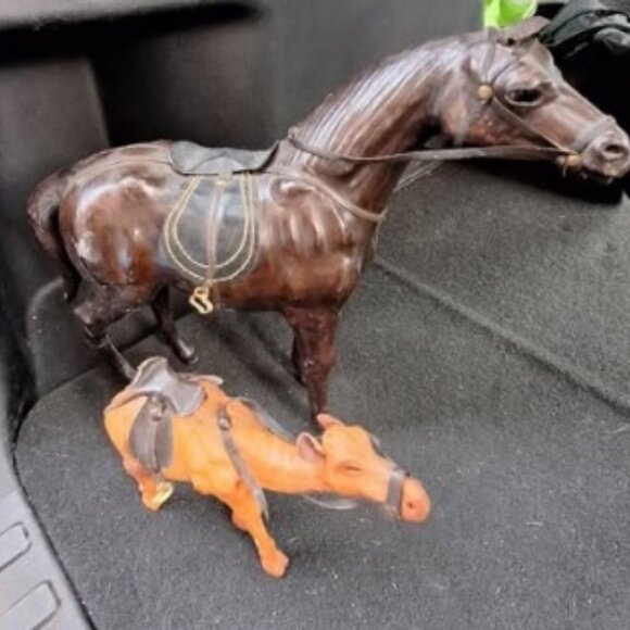 3 Moroccan Handcrafted Leather Camel Set Small Medium and Large - Picture 4 of 10